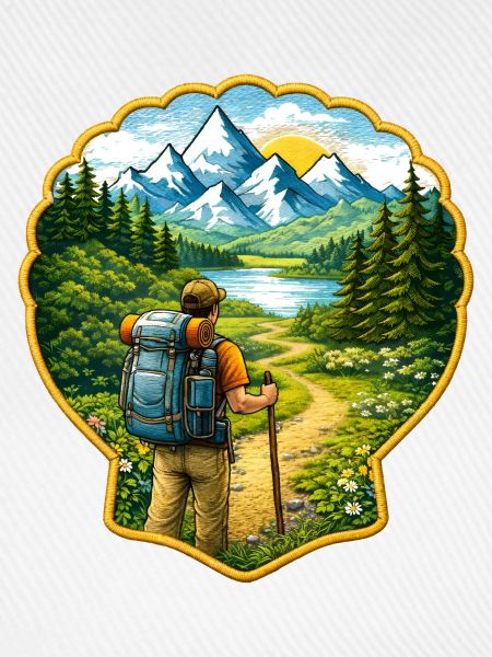 Jakobsweg Patch mit Jakobsmuschel 