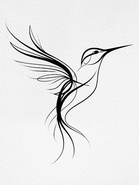Spiritueller Kolibri Line Art