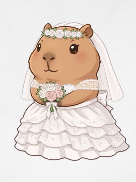 Capybara Braut an Hochzeit 