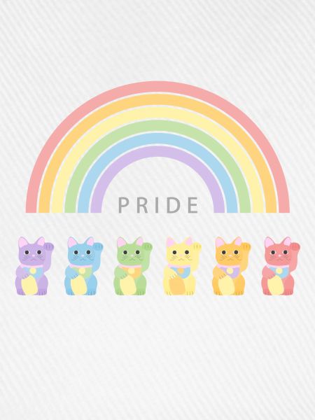 Winkekatze Regenbogen Pride Month