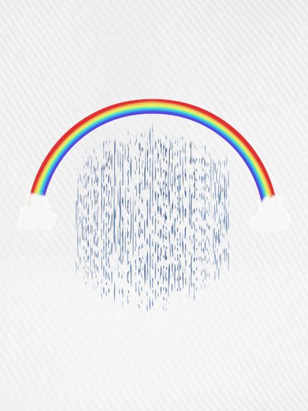 Regenbogen mit Regentropfenmuster