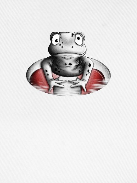 Frosch mit Schwimmring