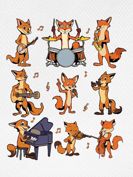 Cartoon Fuchs Big Band