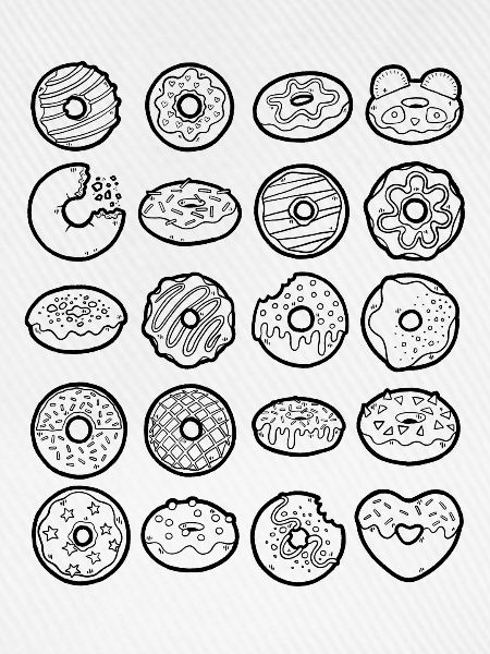 Donut Doodles Doughnut Streusel Süßigkeit