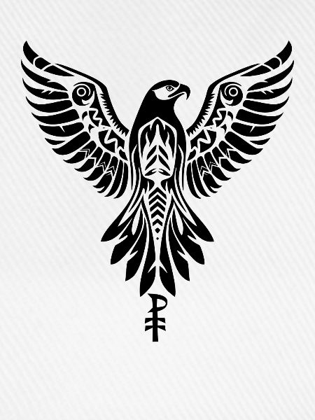 Emblem eines Raubvogels oder Adlers