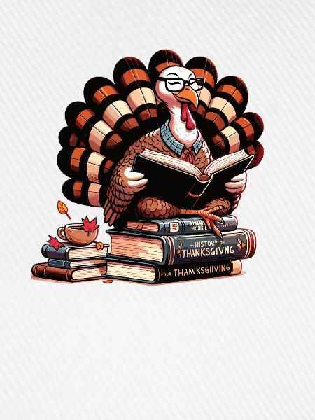 Thanksgiving Lese Truthahn Bücherfreund Buch