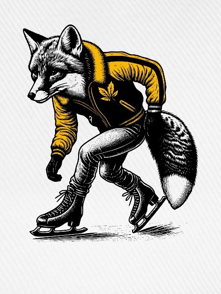 Schlittschuh laufener Fuchs
