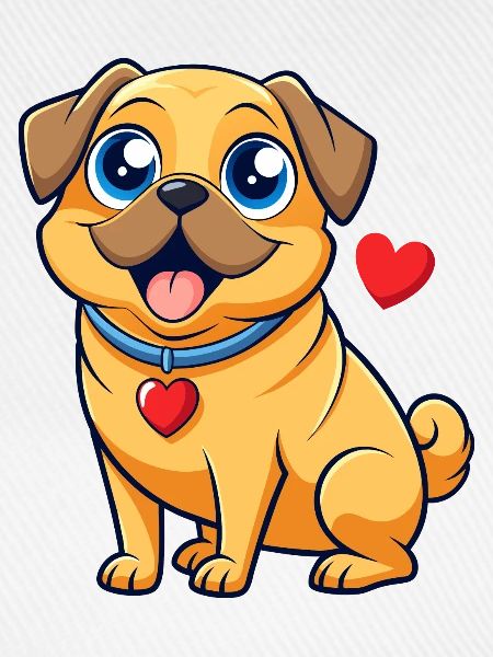 Liebevolle Puggle Digitale Kunst