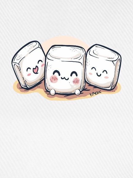 Süße, niedliche Chibi Marshmallows