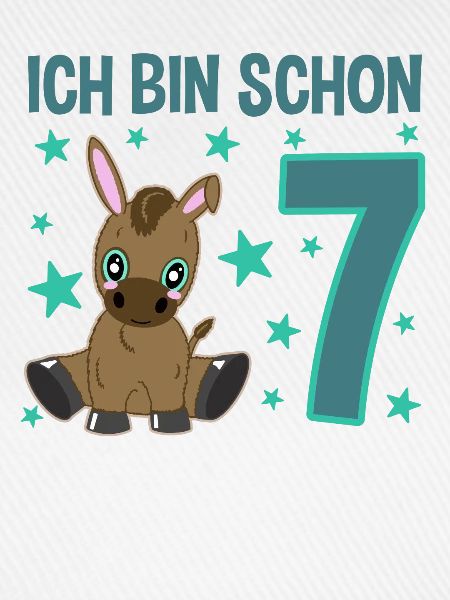 Siebenjährige Partyeselchen Glücksbringer