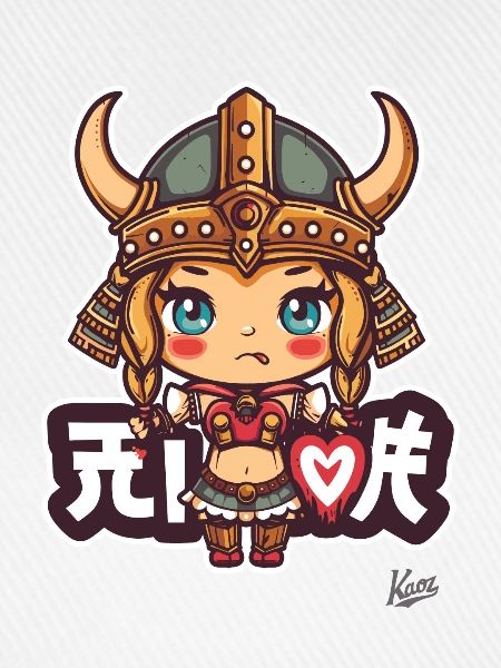 süßes chibi Barbaren Wikinger Mädchen