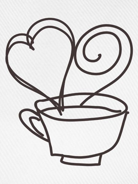 Kaffeetasse mit Herz gezeichnet