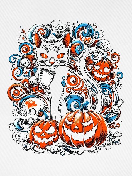 Unheimliche Katzenschädel Halloween