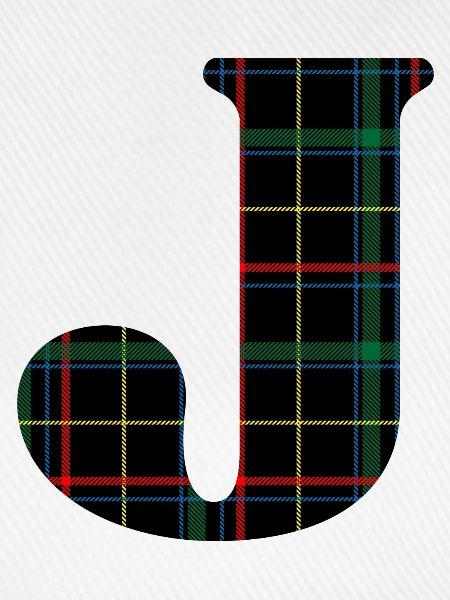 Monogrammierter schottischer Tartan j