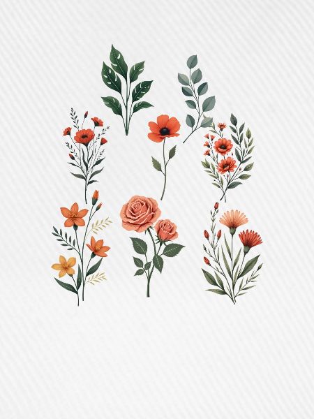 Verschiedene florale botanische Sets