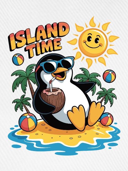 Pinguin im Urlaubsmodus