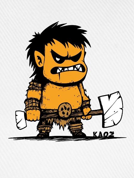 Wikinger Cartoon Ork Krieger Illustration