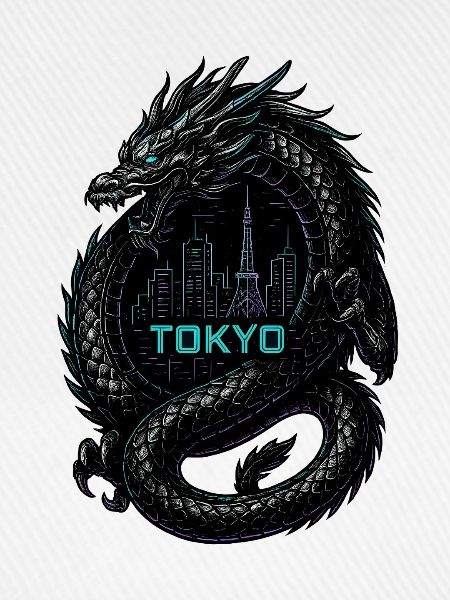 Tokyo Drache Neon Design