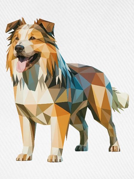 Australian Shepherd - Cooles Low Poly Logo