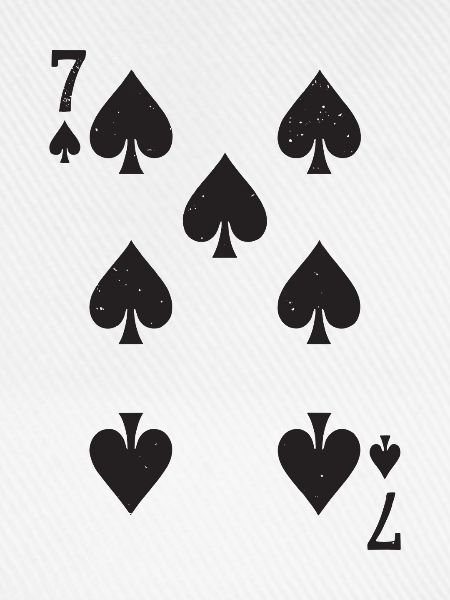 Sieben Spades Hearts Muster Pik