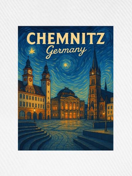 Chemnitz Nachtlicht Plaza