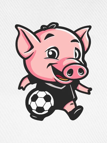 Fußballschwein Cartoon