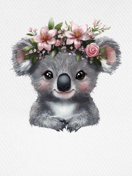 Koala mit Blütenkrone Illustration