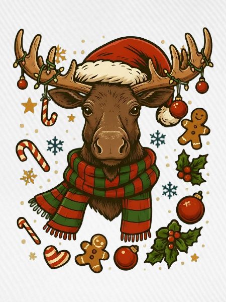 Elch an Weihnachten