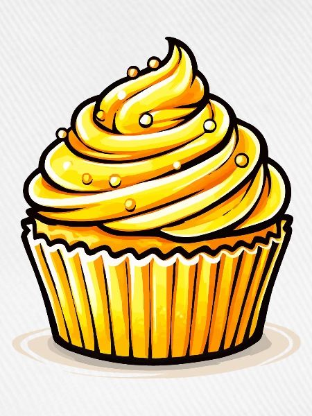 Goldgelber Cupcake 