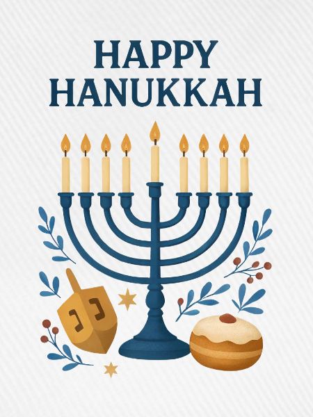 Happy Hanukkah Festliche Menorah