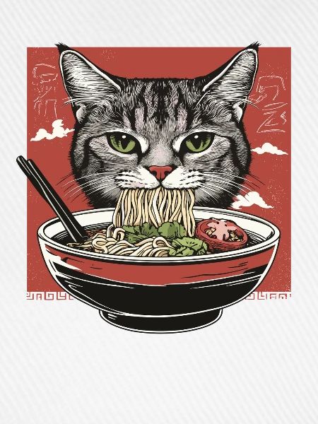 Katze mit Ramen