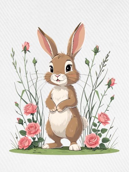Hase im Rosengarten