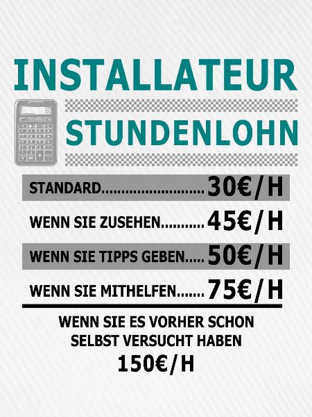 Installateur Stundenlohn