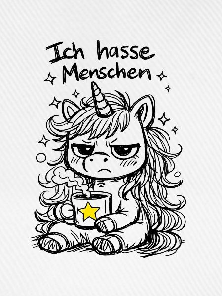 Süßes Einhorn Kritzelstil mit Spruch