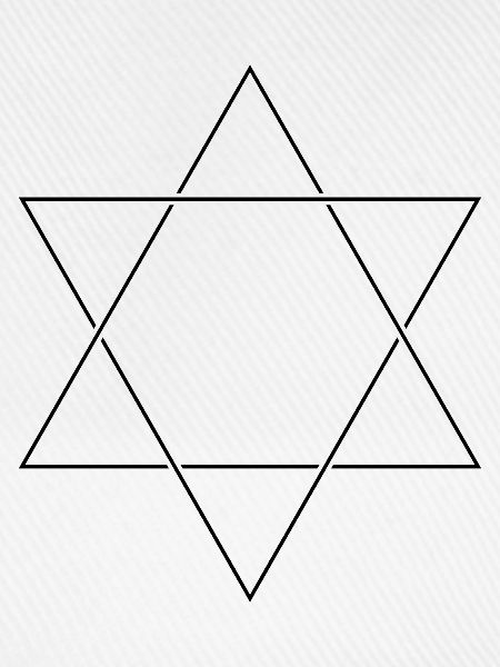 Minimalistischer Davidstern – Linienzeichnungs-Hexagramm