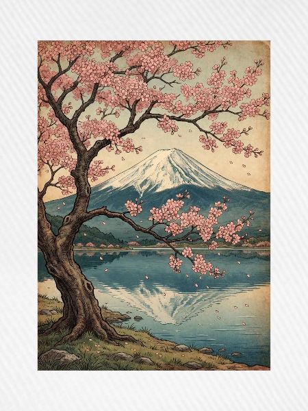 Kirschblüten am Mount Fuji