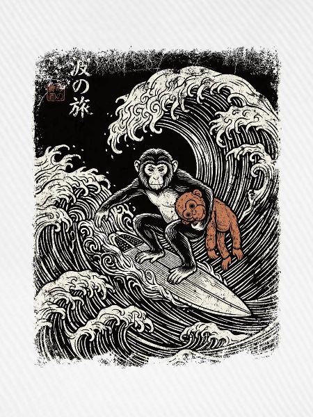Ukiyo-e Baby Monkey Punch