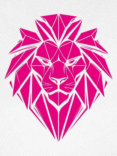 Geometrischer Löwe in Magenta