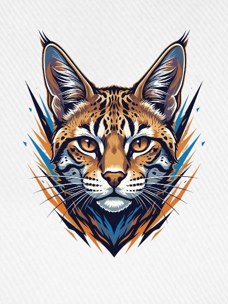 Wildkatze im Neon Stil