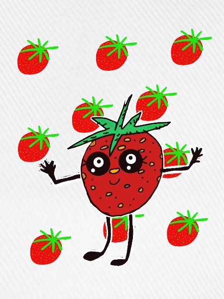 Lustige Erdbeere Erdbeeren Kinder 
