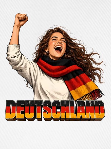 Deutschland Jubel im Retro-Stil