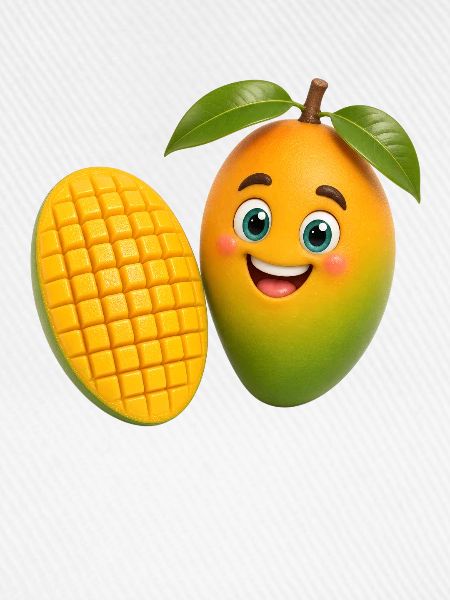 Fröhlicher Mango Mascot Obst Frucht 