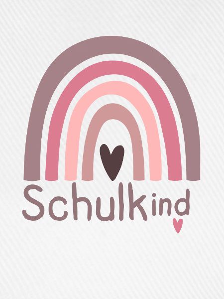 Schulkind Regenbogen Herz Design