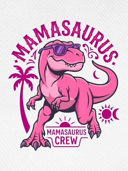Mamasaurus Crew T-Rex Pink Dinosaurier-Mama
