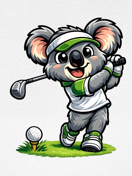 Süßer Koala spielt Golf