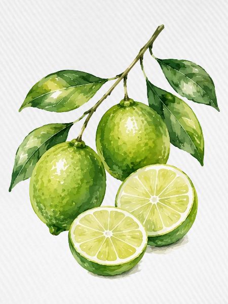 Limetten Aquarell Frische