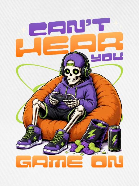 Skeleton Gamer Gaming Halloween