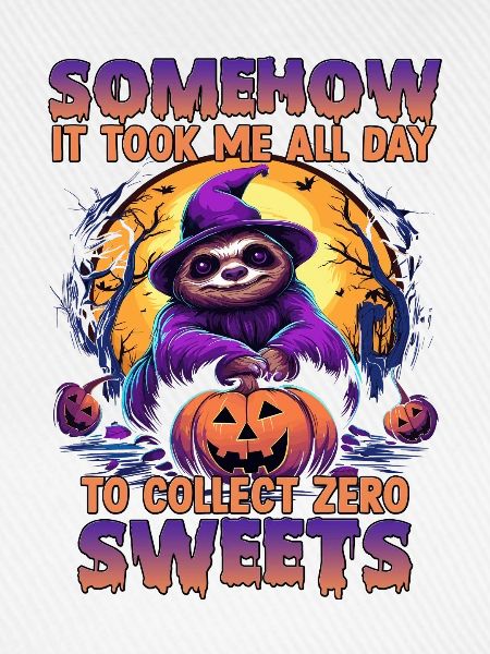 Halloween-Sloth mit Kürbis-Spruch