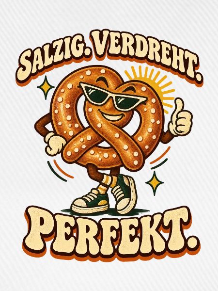 Salzig. Verdreht. Perfekt. Lustige Brezel