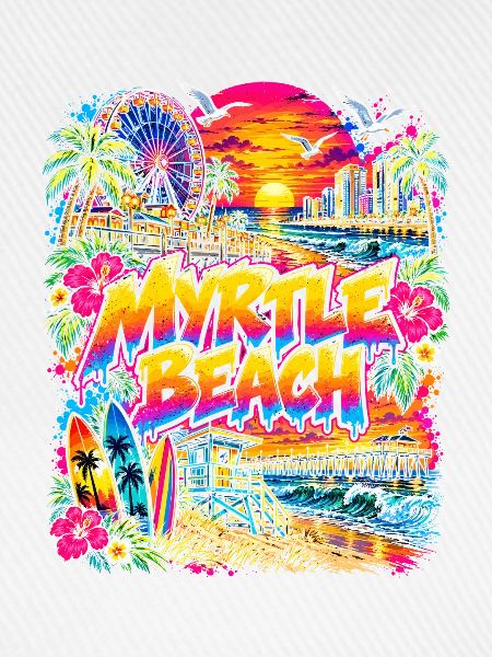 Myrtle Beach Neon Graffiti Strand